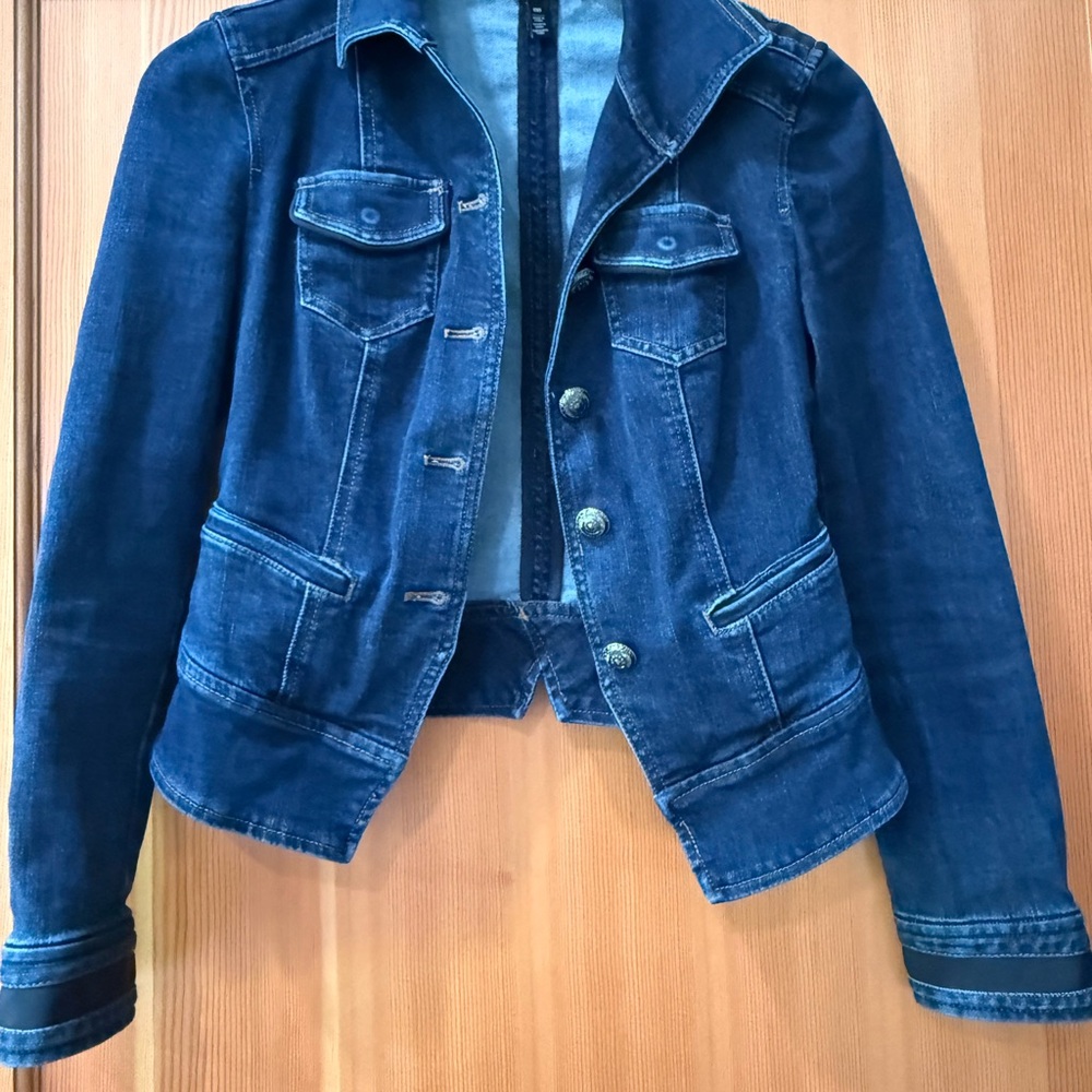 White House Black Market Blue Denim Jacket